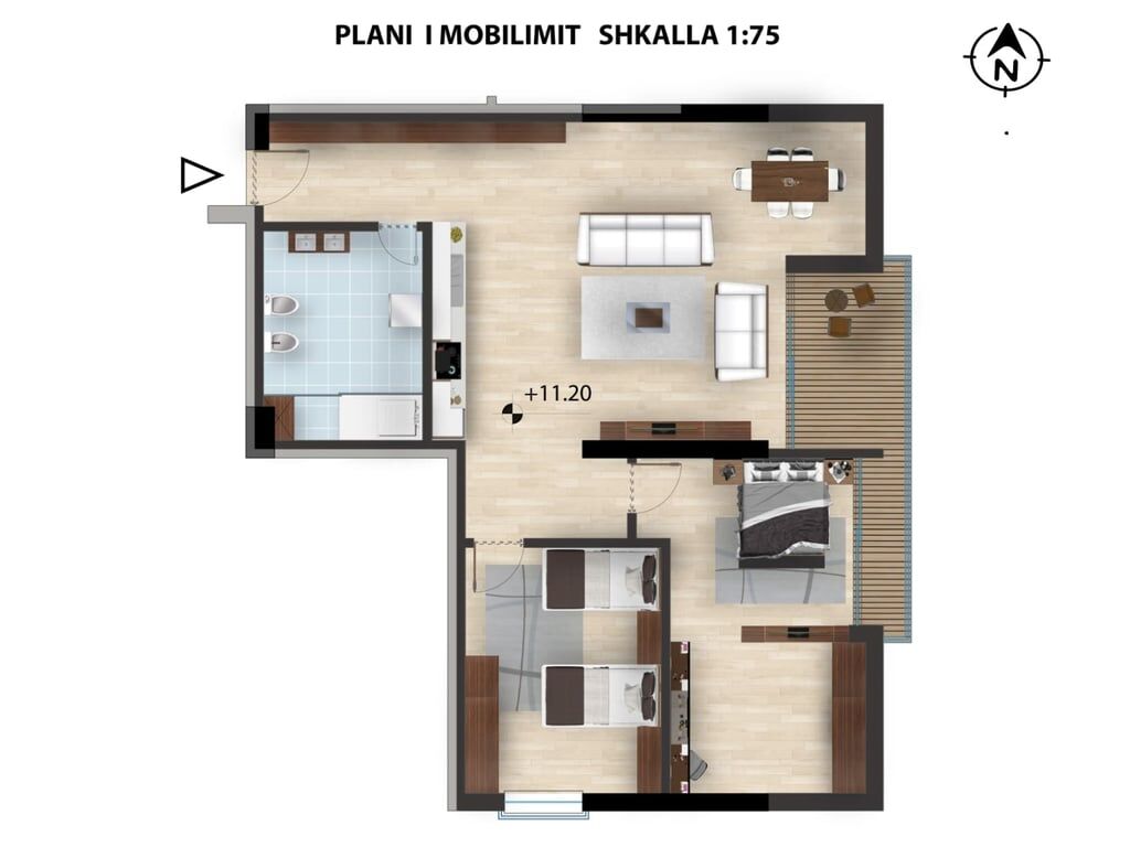 Apartament 1+1 ne shitje te Twin Resort ne Radhime