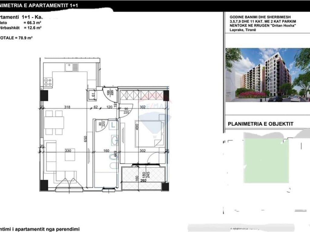 Apartament 1+1 te kompleksi Aura