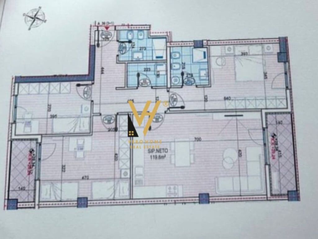 APARTMENT FOR SALE 3+1+2 BALCONIES ON BULEVARDI I RI 230,000 EURO
