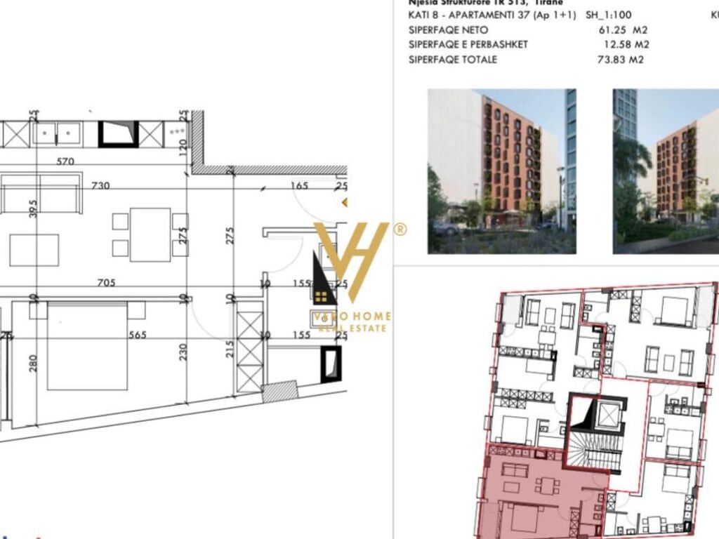APARTMENT FOR SALE 1+1+BLOCK IN 5 MAJI 122,000 EURO
