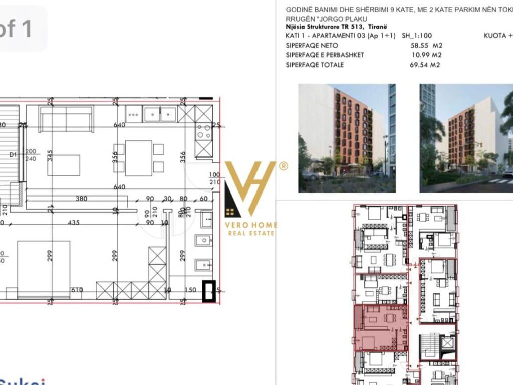 APARTMENT FOR SALE 1+1+BALCONY AT 5 MAJ 115,500 EURO