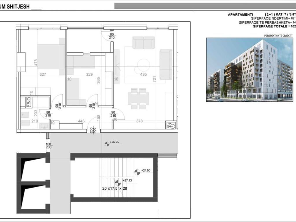 Apartament 2+1 tek 21 Dhjetori brenda ne kompleksin Square 21 ne Tirane ( ID 41211490 )