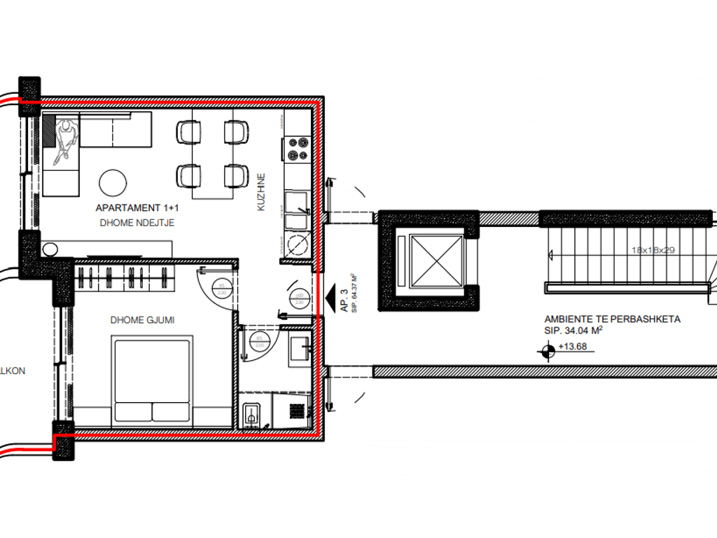 Appartamento 1+1 in vendita in Via Butrinti Saranda (ID 41111056)