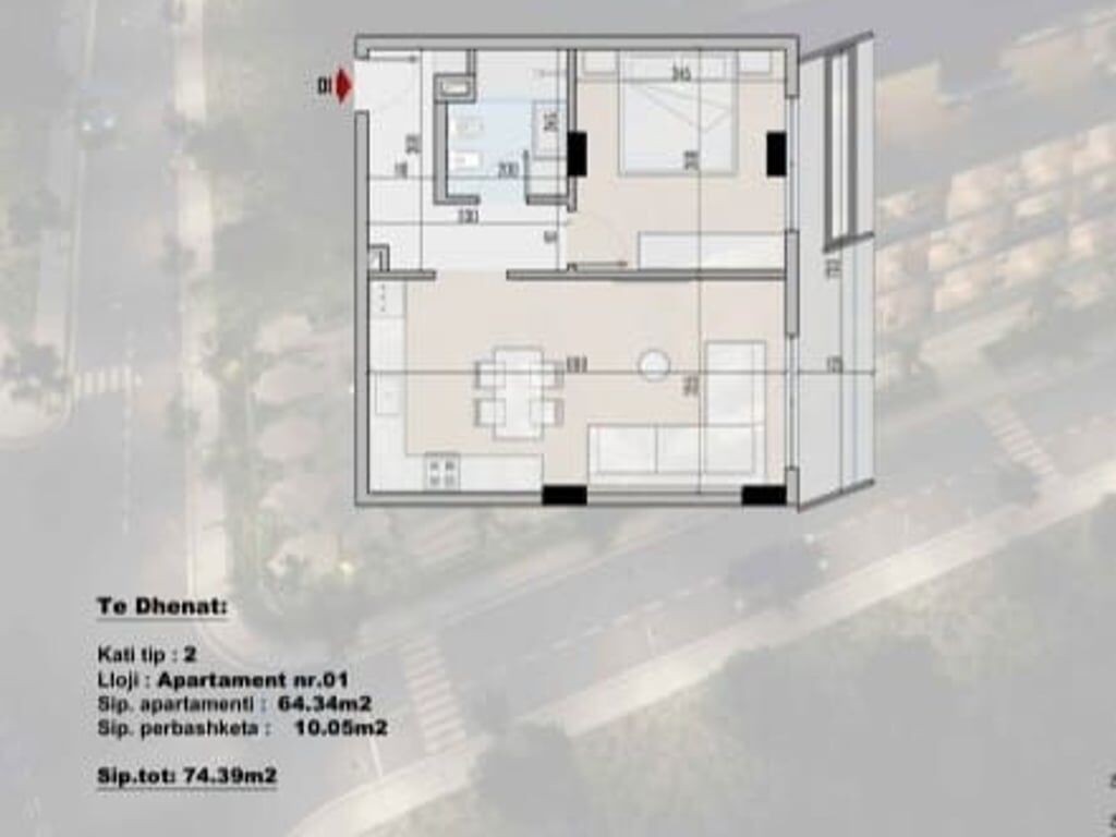 14 Apartamente (1+1) ne Shitje ne Rradhime, shume prane Detit (ID 41111057)