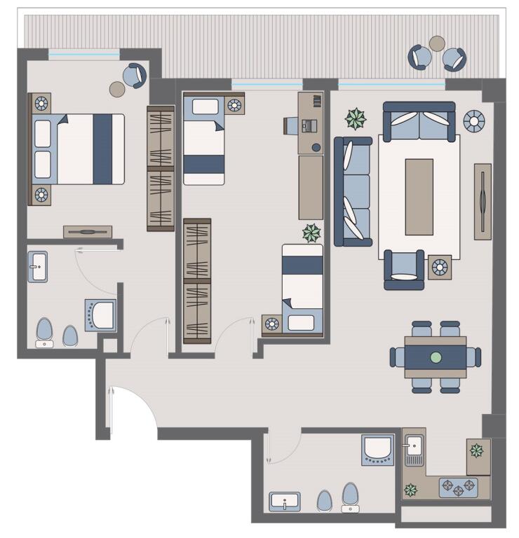 2+1 apartment for sale at Zogu Zi, near Ring Center in Tirana (ID 4121736)