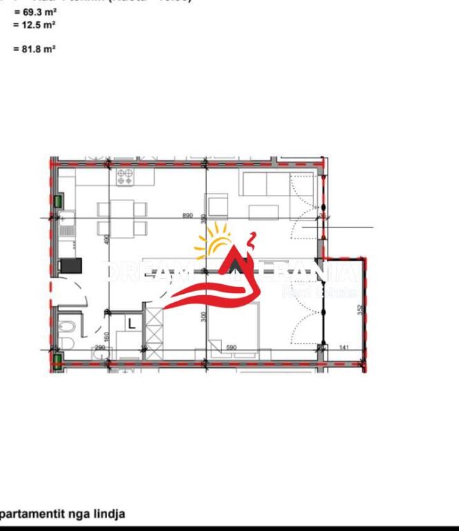 5 Apartamente 1+1 për shitje tek Ministria e Jashtme, Sol Residence (ID 41111100)
