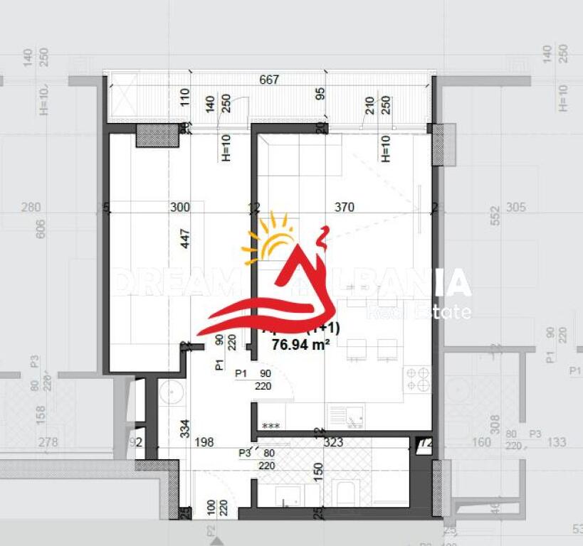1+1 apartment and parking space for sale at Fusha e Aviacionit, Simon Gjoni street (ID 4111974)