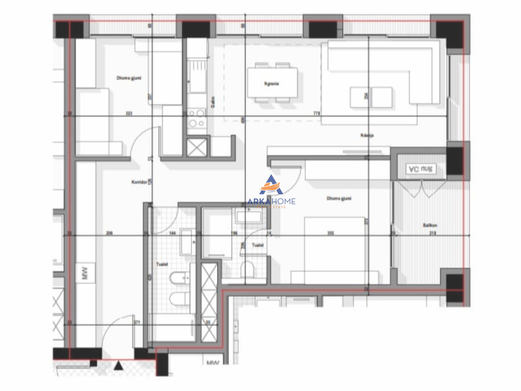 FOR SALE APARTMENT 2+1+2+VERANDA "NEW BOULEVARD" 207,800 EURO.