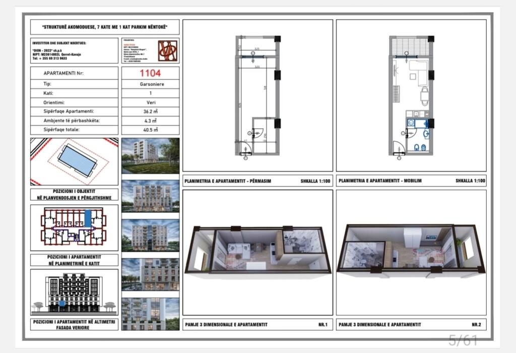 STUDIO APARTMENT FOR SALE 📍 MALI I ROBIT, DURRES