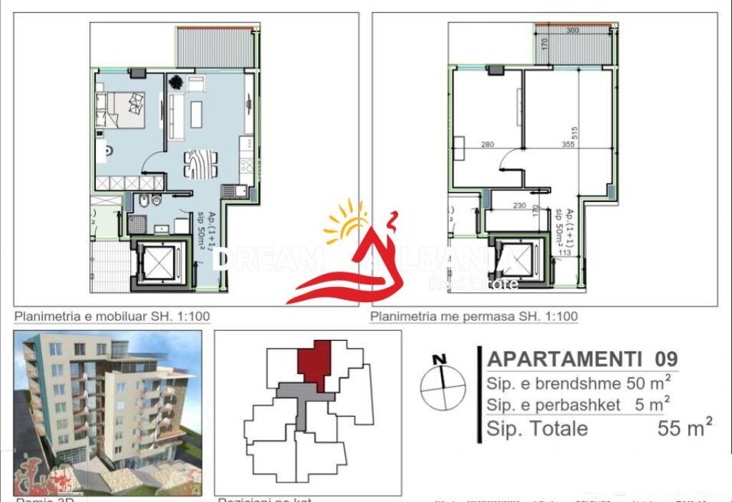 Appartamenti 1+1 in vendita in Città vicino al Porto a Saranda (ID 4111618)