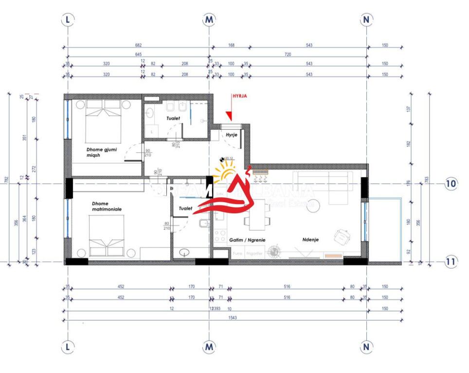 Shitet apartament 2+1+2 tek Bulevardi i Ri (ID 41211733)