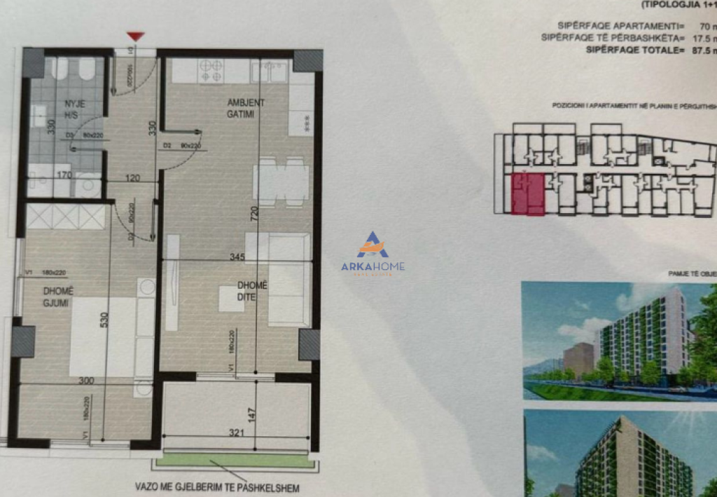 FOR SALE APARTMENT 1+1+BALCONY "FORMER AVIATION FIELD" 122,500 EURO.