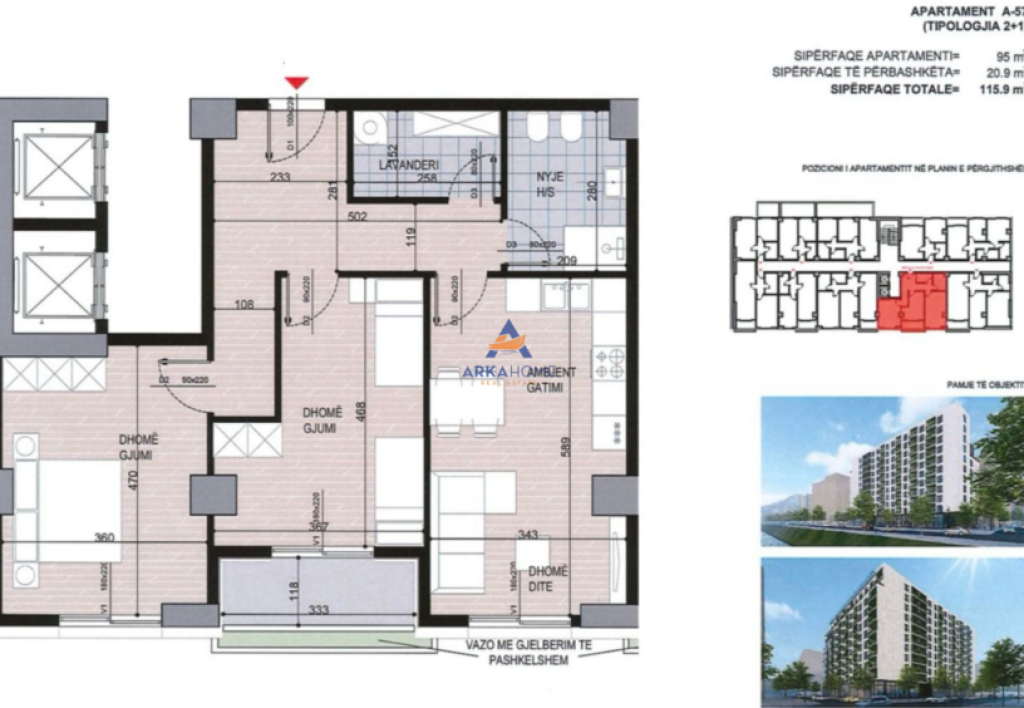 FOR SALE APARTMENT 2+1+BALCONY "FORMER AVIATION FIELD" 162,300 EURO.