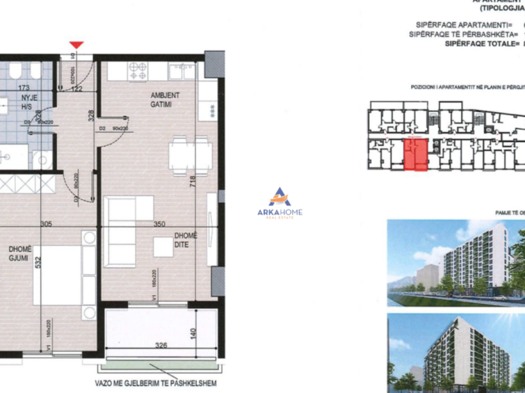 FOR SALE APARTMENT 1+1+BALCONY "FORMER AVIATION FIELD" 119,000 EURO.