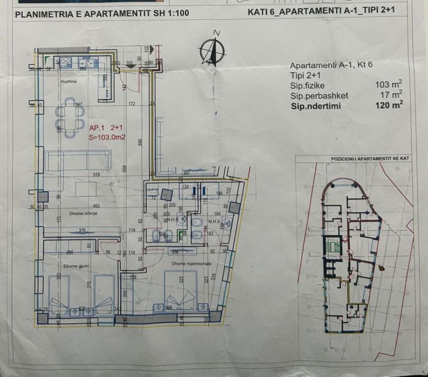 FOR SALE APARTMENT 2+1+2 ALI DEM 197,000 EURO