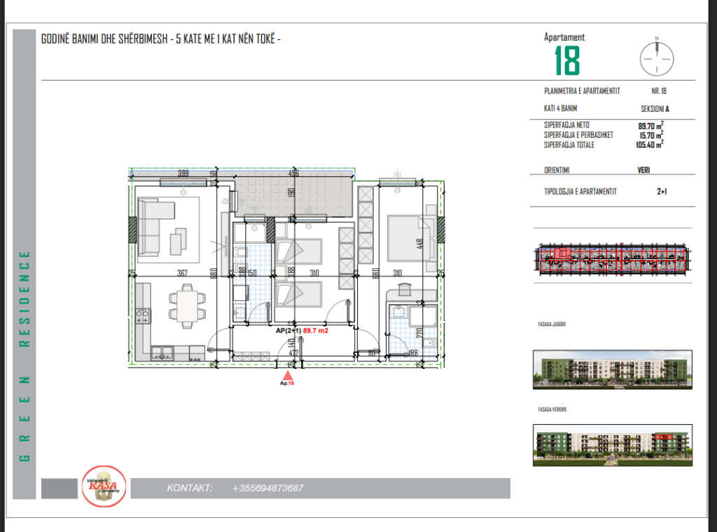 Apartment 2+1 for sale, GREEN REAIDENCE Complex