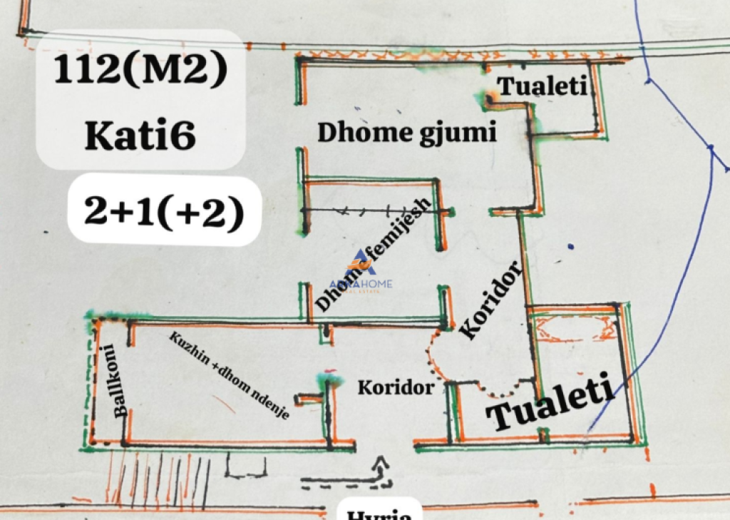 FOR SALE APARTMENT 2+1+2+ BALCONY IN "FRESK" 100,000 EURO