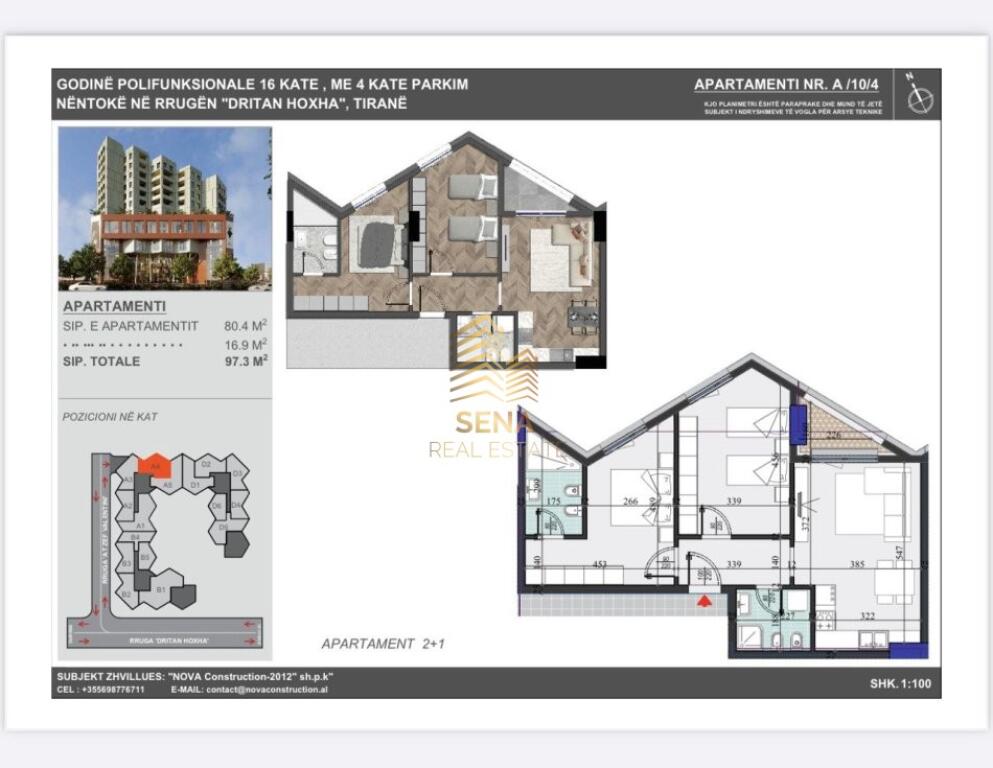 In vendita, Appartamento 2+1+2WC+Blk, Via Dritan Hoxha – Residenza Colonade, 167.000 Euro