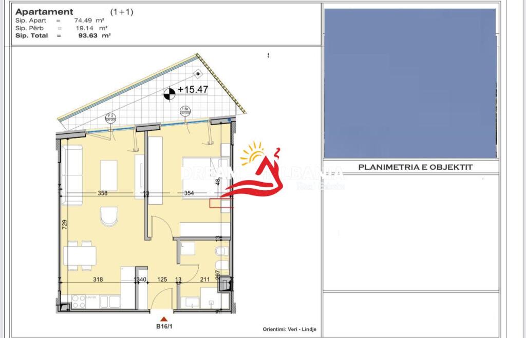 Appartamento 1+1 in vendita nel Pallat te Ri in fase di completamento vicino al Liqeni Thate, Tirana (ID 41111153)