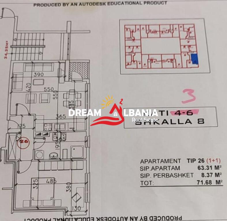 Appartamento 1+1 In Vendita A Komuna E Parisit (ID 41111163)