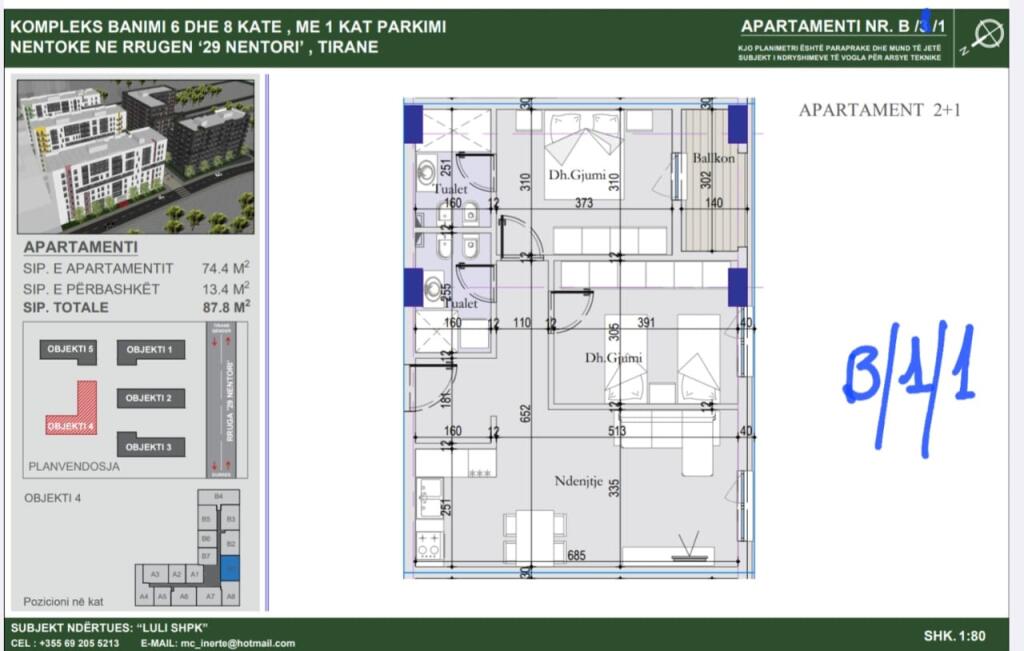 Opportunity, Tirana Entry. 2+1+ Parking Space
