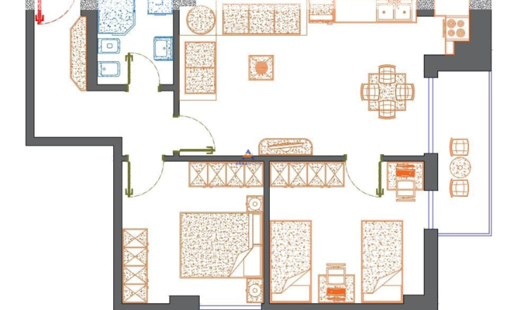 FOR RENT APARTMENT 2+1+BALCONY "HAMDI GARUNJA STREET, DRY LAKE" 600 EURO
