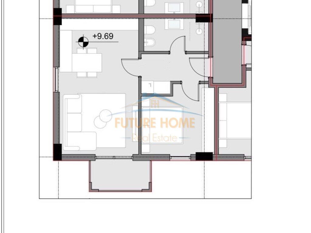 Apartament 1+1 në Green Hill Residence në Selitë, Tiranë, 