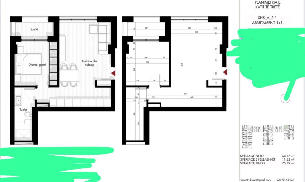✅ Shitet Okazion Apartament 1+1 tek Siri Kodra , Jo Kredi 