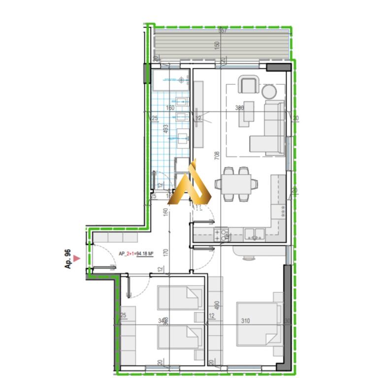 VENDESI APPARTAMENTO 2+1, KAMEZ VICINO AL BAR OSLO.  