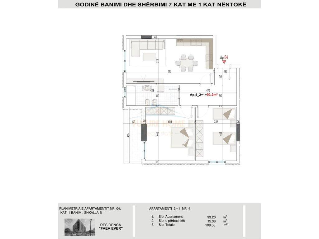Vendita, Appartamento 2+1, Residenza FAEA, Paskuqan, Tirana