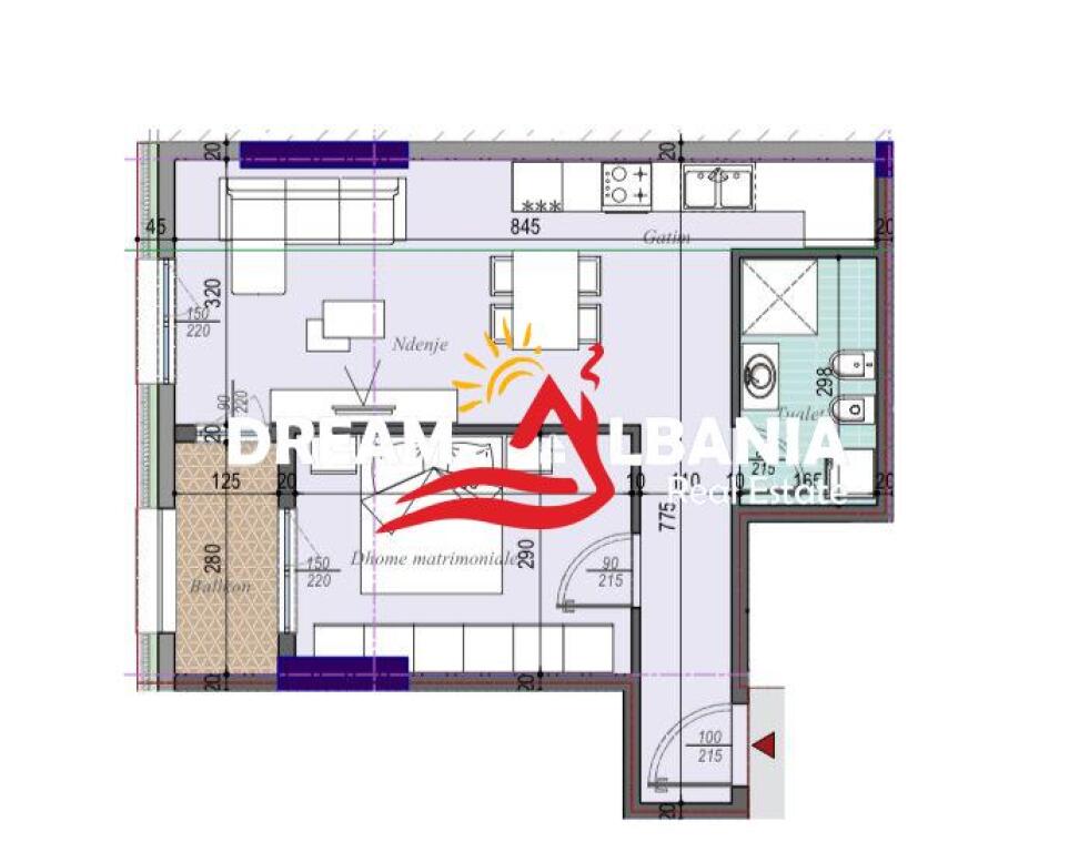 Appartamento 1+1 In Vendita A Tirana Entry (ID 41111172)