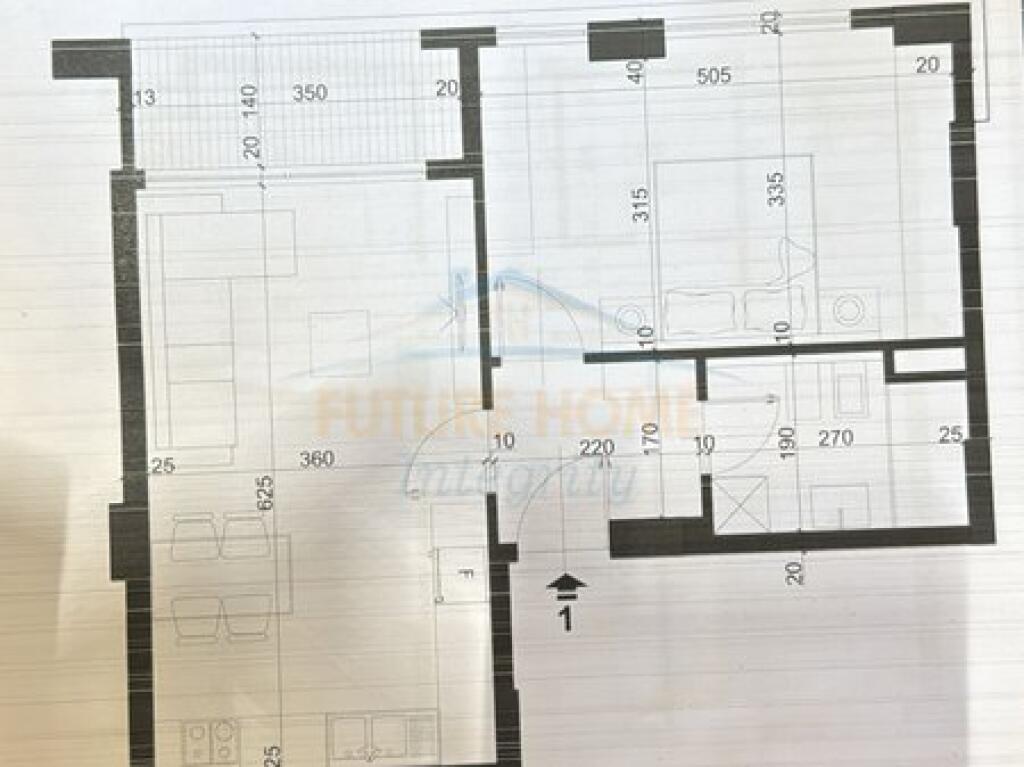 Apartment 1+1 City Residence Bulevardin e Ri for sale