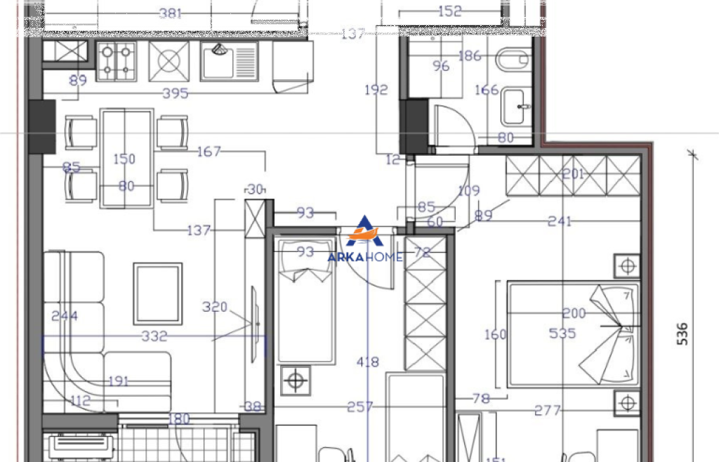 FOR SALE APARTMENT 2+1+BALCONY "NEW BOULEVARD, SIRI KODRA STREET" 237,500 EURO