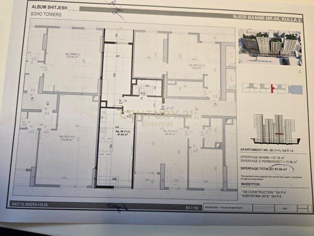 Apartment 1+1 for sale at "Soho Towers", Zogu i Zi