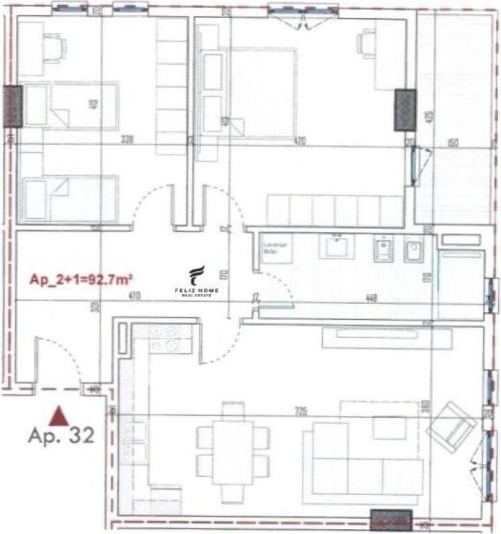 SHITET APARTAMENT 2+1 PASKUQAN, 113.000 EURO