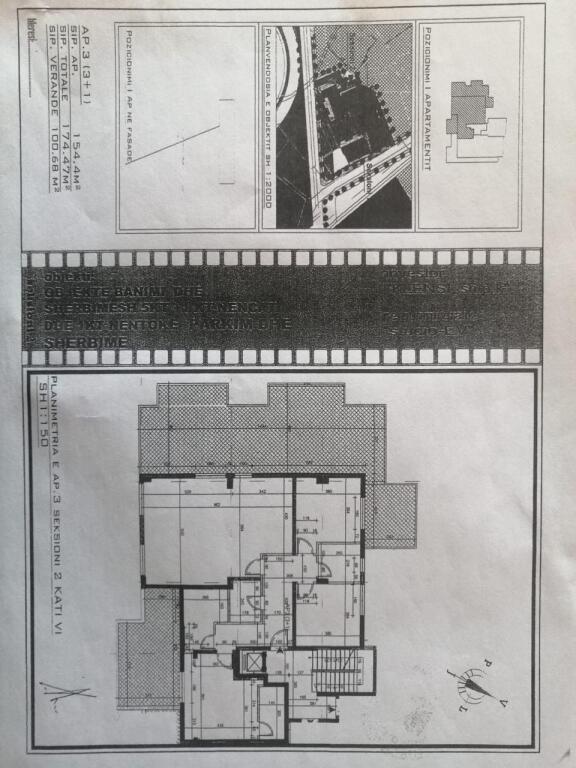 ATTICO IN VENDITA a Fresku – Via Shefqet Kuka, 6º Piano, Superficie Totale: 275 m²