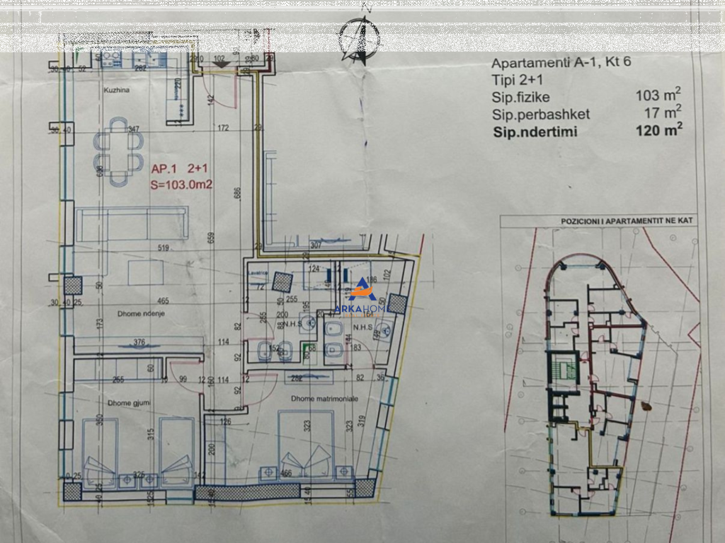 FOR SALE APARTMENT 2+1+BALCONY "ALI VISHA STREET, ALIDEM" 196,000 EURO