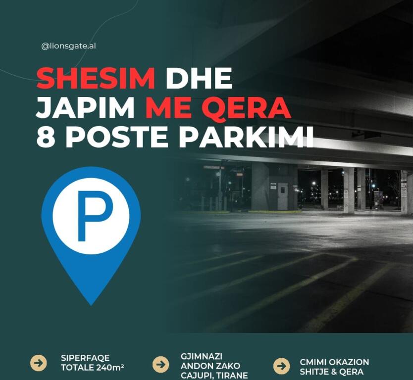 Shiten ose jepen me qira 8 poste parkimi