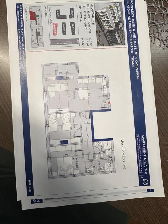 Apartment 2+1 for sale, Tirana Entry