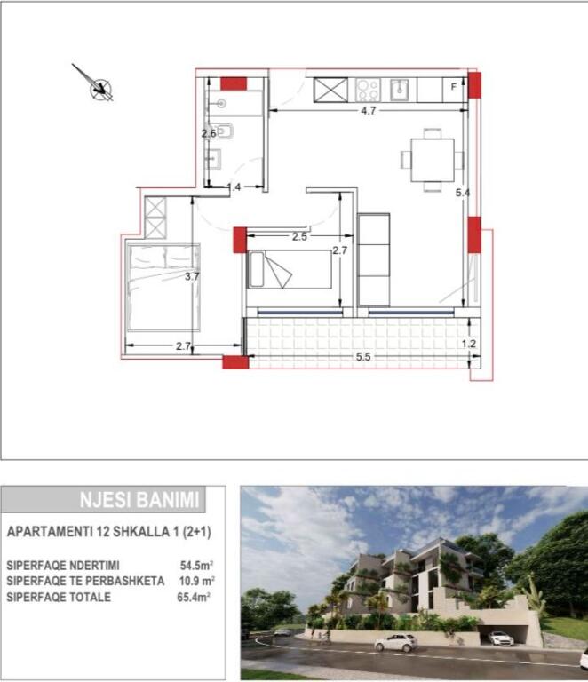 Apartment for sale 1+1/Radhime