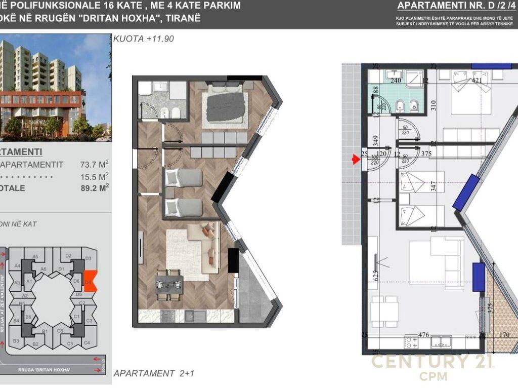 Appartamento 2+1 in vendita in "COLONNADE", Via "Dritan Hoxha" - Tirana