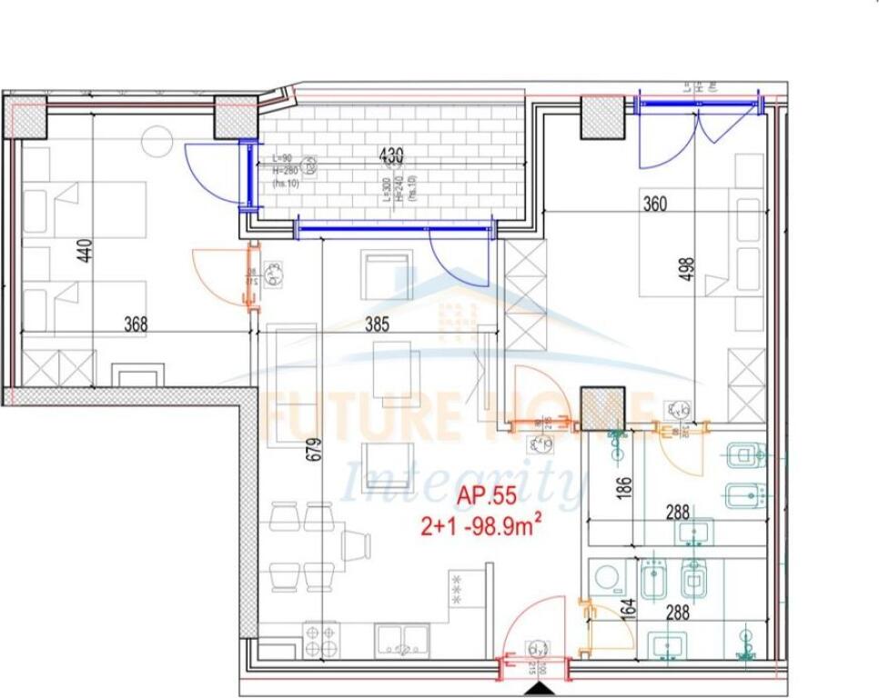 Shitet, Apartament 2+1+2+Post parkimi, Mara Residence, Tiranë.