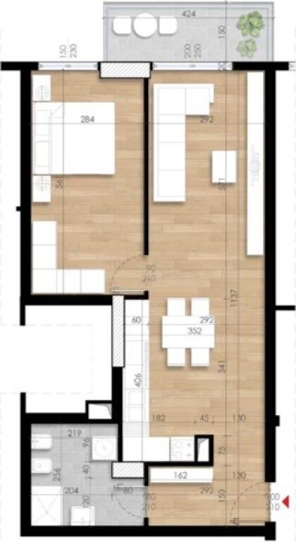 Apartment 1+1 for sale at Turdiu Complex