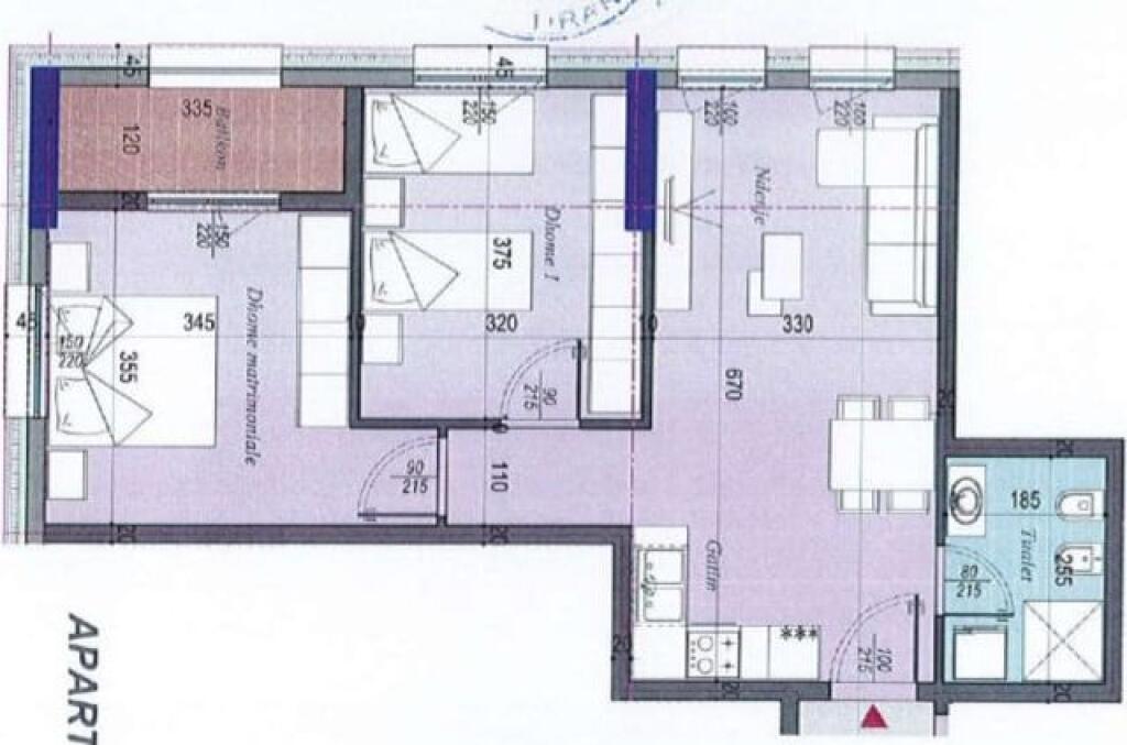Appartamento 2+1 in Vendita Ex Dogana, Vicino a Tirana Entry (ID 41212106)