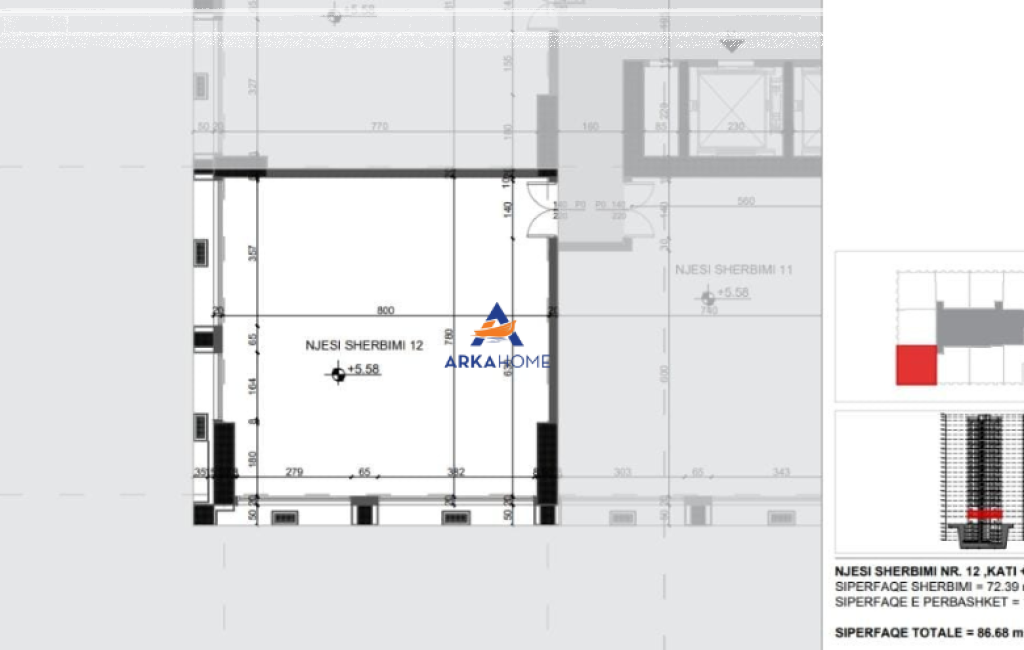 UNITÀ COMMERCIALE IN VENDITA 86,68M2 "FILIGREE TOWER, VIA XHANFIZE KEKO" 303.380 EURO