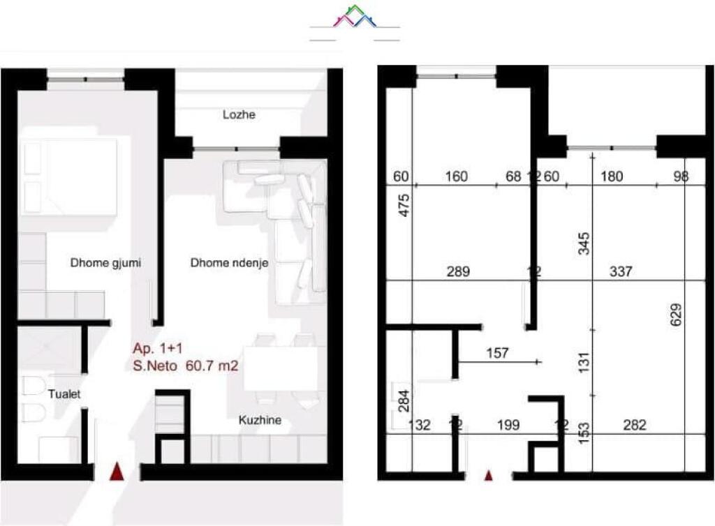 Appartamento 1+1 in Vendita a Paskuan (ID B110495) Tirana