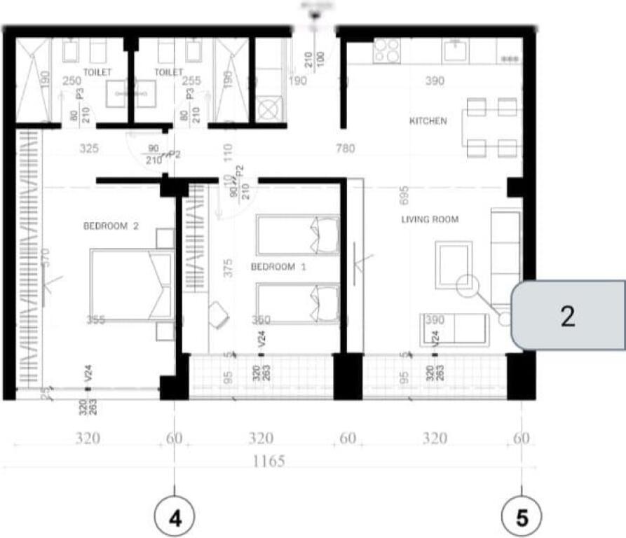 FOR SALE APARTMENT 2+1 PORTA E TIRANES SAUK 205.200 €
