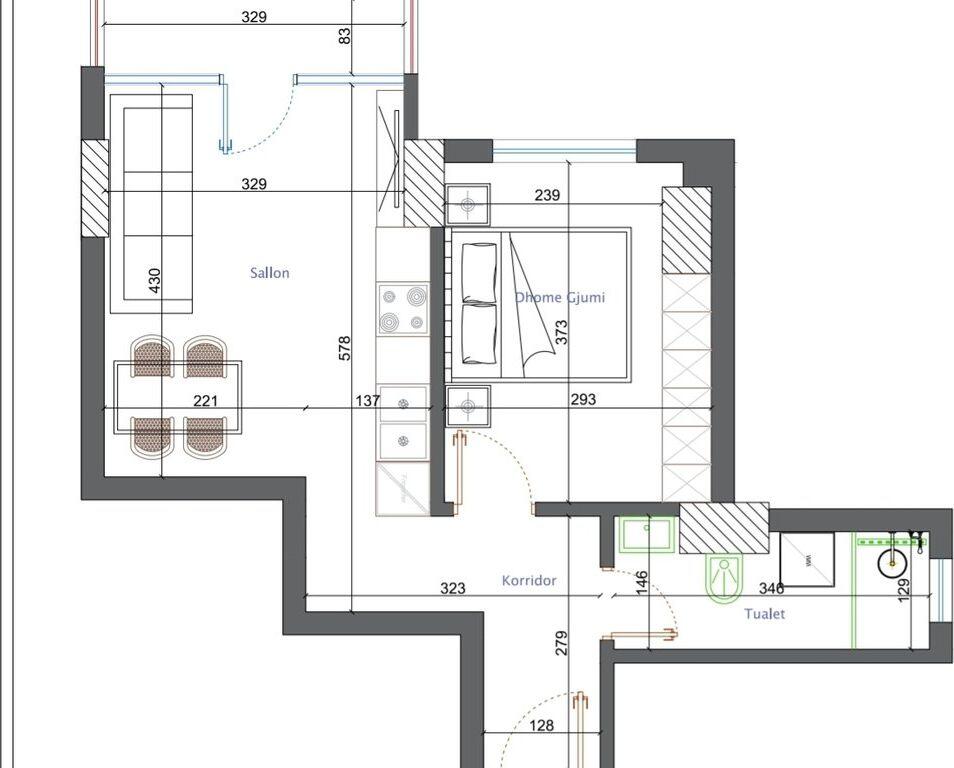 Apartament 1+1 ne Astir në Shitje.