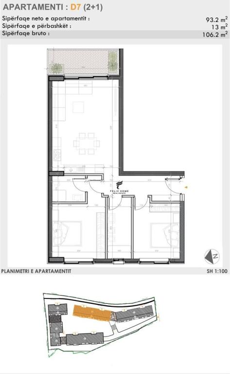 FOR SALE APARTMENT 2+1+2 TEG 212,400 EURO