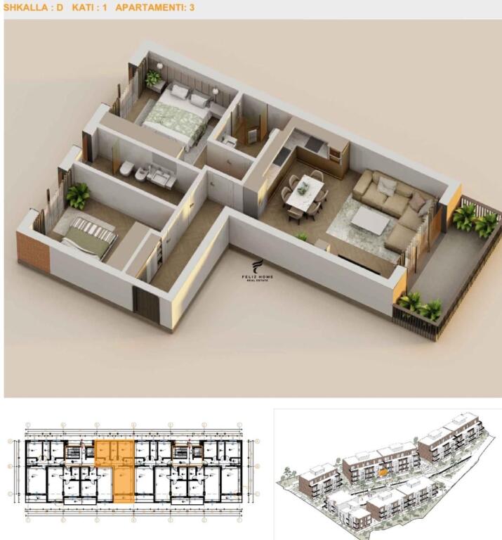 FOR SALE APARTMENT 2+1+2 TEG 212,400 EURO